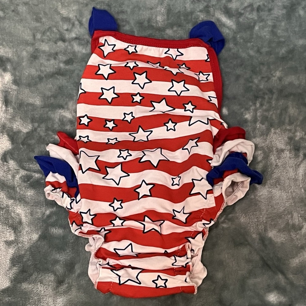 Americana Flag July 4th-memorial/labor Day-1 Piece Outfit Toddler  12-18 Mo K161